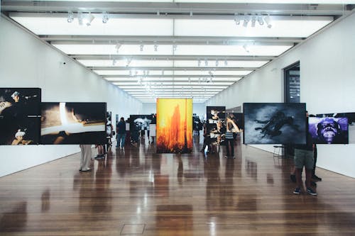 Free Paintings in Side Room Stock Photo